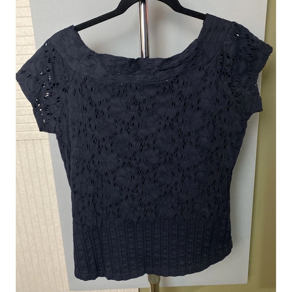 Ravel‎ Black Cap Sleeve soft Cowl Neck Women's Top Size Large NWOT - Picture 7 of 9